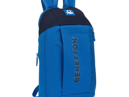 Casual Backpack Benetton Deep water Blue 10 L For Discount