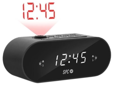 Radio Alarm Clock with LCD Projector SPC 4586N Black Online