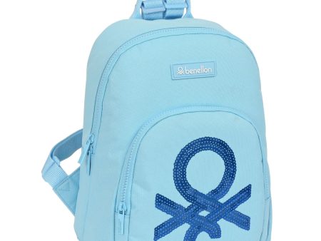 Casual Backpack Benetton Sequins Light Blue 13 L For Cheap