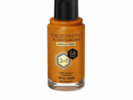 Crème Make-up Base Max Factor Face Finity All Day Flawless 3-in-1 Spf 20 Nº W95 Hazelnut 30 ml Online Hot Sale