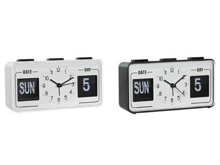 Alarm Clock DKD Home Decor 17 x 5 x 9 cm Black White PVC (2 Units) Online Sale