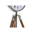 Table clock DKD Home Decor 22 x 40 x 80 cm Natural Silver Aluminium Tripod Mango wood Traditional Supply