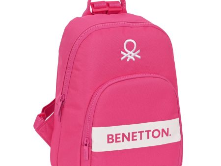 Casual Backpack Benetton Raspberry Fuchsia 13 L Online now