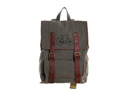 Casual Backpack DKD Home Decor Canvas Bicycle Grey Brown (33 x 12 x 47 cm) on Sale