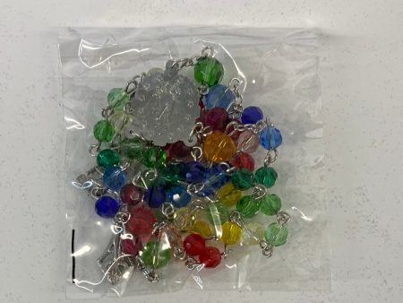 RAINBOW GLASS BEAD ROSARIES-5995 Supply